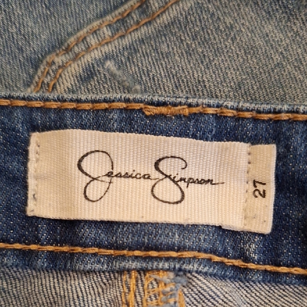 🔥🔥CLEARANCE🔥🔥 Jessica Simpson Medium Blue Distressed Straight Jeans. Size 27 - Picture 9 of 11